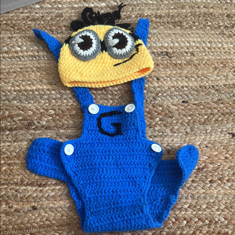 Minion Crochet baby Costume Set